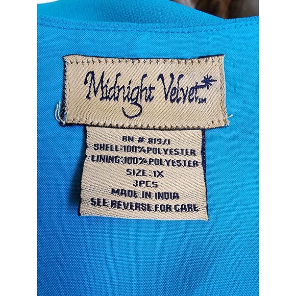 Midnight Velvet 2 Piece Jacket/Tank Plus Size 1X Embellished Flowy - Picture 15 of 15